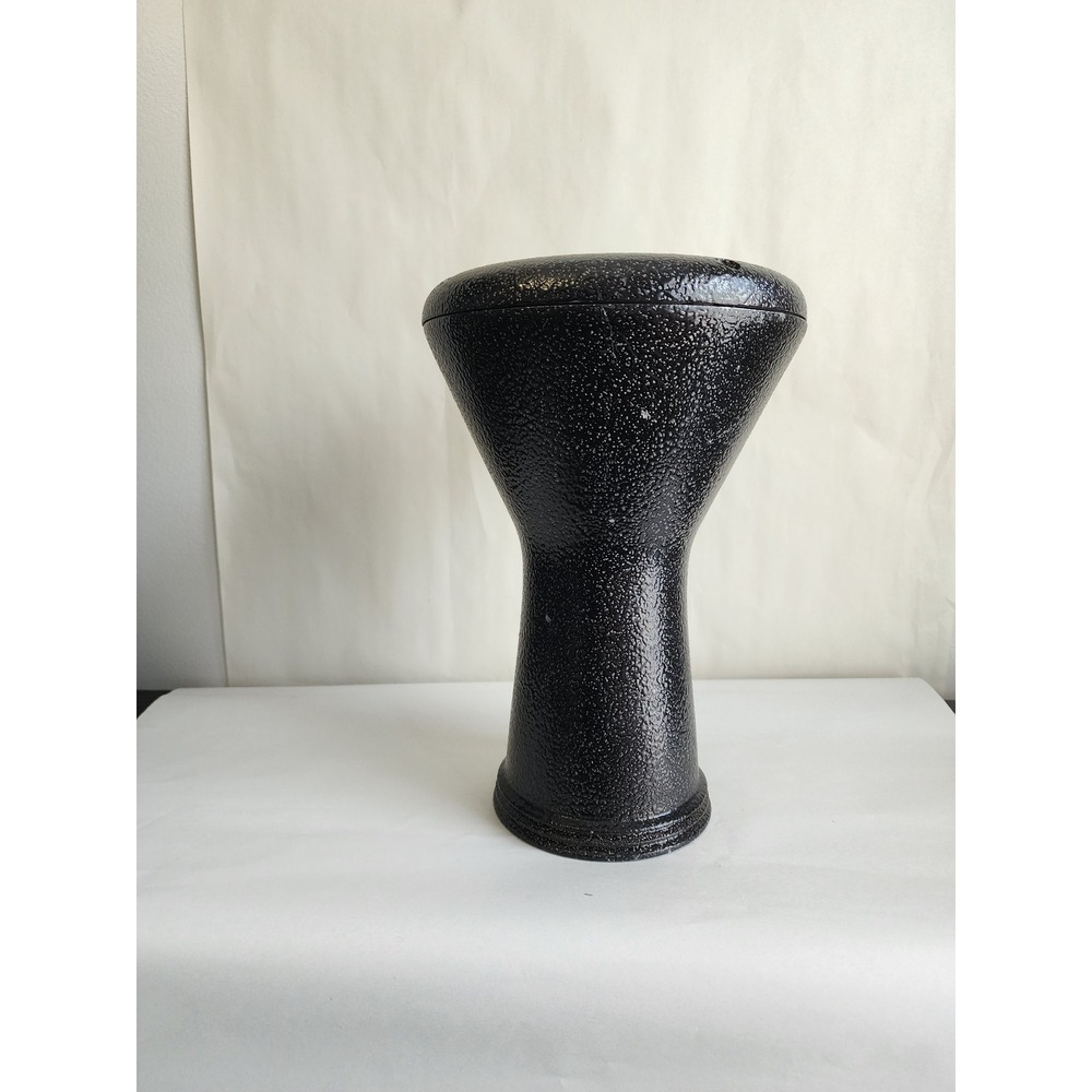 Alexandria Egyptian Doumbek Darbuka Hand Drum Black Aluminum Blue Head 11.75"